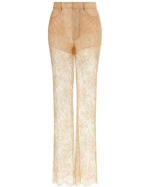 GIUSEPPE DI MORABITO Flared Lace Pants - Natural