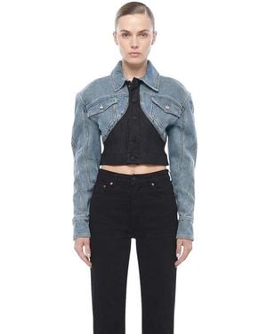 Mugler Sky Shirt Collar Jacket - Blue