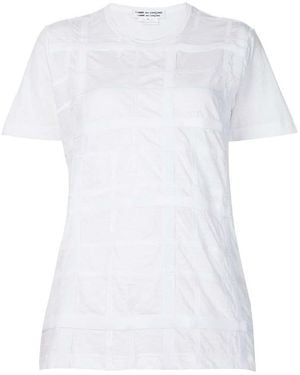 Comme des Garçons Checks Crew Neck Top - White