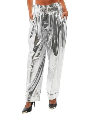 Balmain Relaxed Pleated Pant - Metallic
