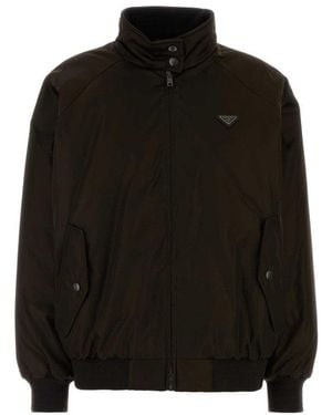 Prada Dark Mock Collar Jacket - Black