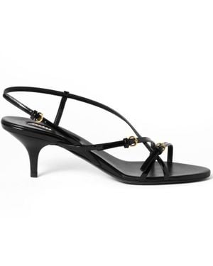 Miu Miu Patent Leather Sandals With Buckles - Black