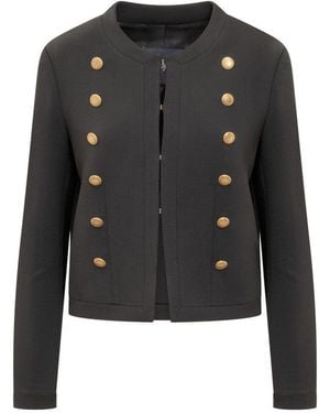 The Seafarer Solid Crew Neck Blazer - Black