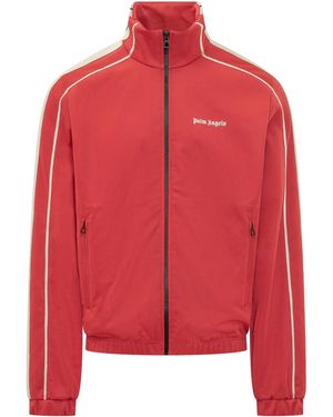 Palm Angels Solid Mock Collar Jacket - Red