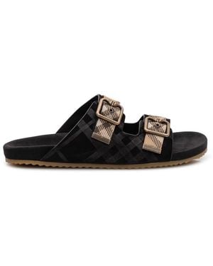 Burberry Check Sandals - Black