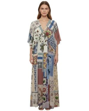 Weekend by Maxmara Printed V Neck Maxi Dress - Multicolour