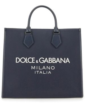 Dolce & Gabbana Logo Large Tote - Blue