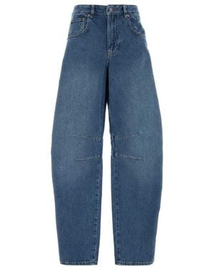 Marine Serre Relaxed High Rise Jean - Blue