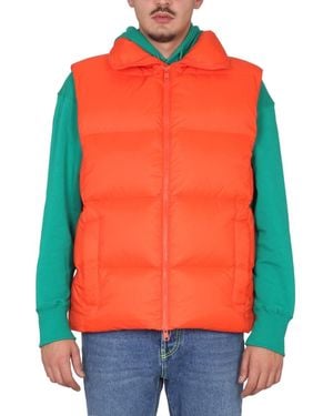 MSGM Quilted Vest Jacket - Orange