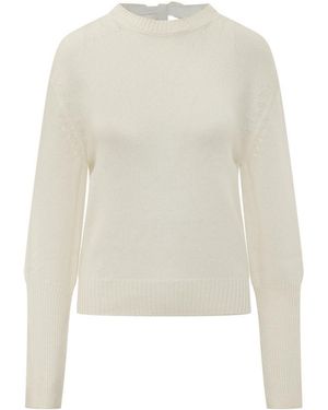 Lanvin Knitted Crew Neck Sweater - White