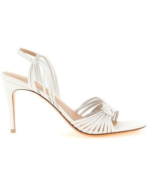 Santoni Open Round Toe Heels - White