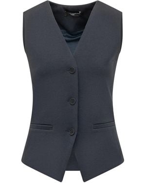 Weekend by Maxmara Solid V Neck Blazer - Blue