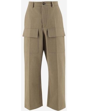 Valentino Natural Canvas Cargo Trousers