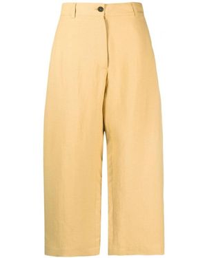 Studio Nicholson Wide Leg Cropped Pants - Yellow