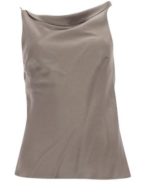 Alysi Solid Cowl Neck Top - Gray