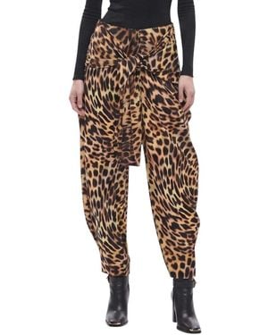 Stella McCartney Animal Print Pleated Pants - Black