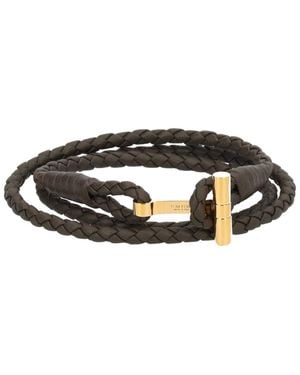 Tom Ford Dark Braided Bracelet - Black