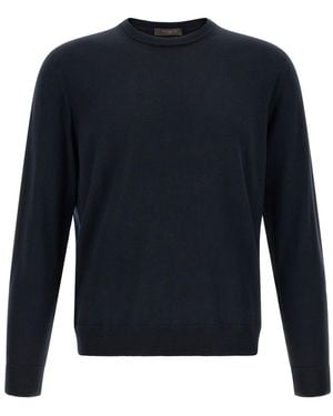 Zanone Crew Neck Sweater - Blue