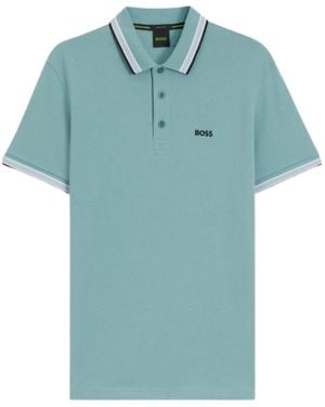 BOSS Solid Shirt Collar Polo - Blue