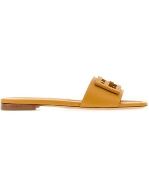Fendi Slip On Flats - Yellow