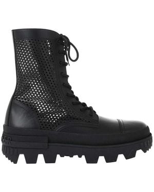 Moncler Lace-Up Boots - Black