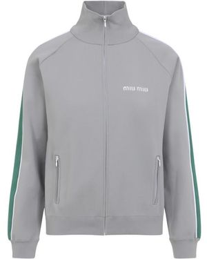 Miu Miu Logo Jacket - Gray