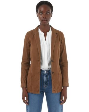 Woolrich Stripes Notched Lapel Blazer - Brown