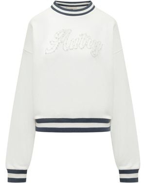 Autry Embellished Crew Neck Sweatshirt - White