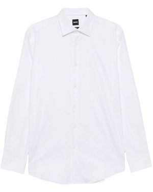 BOSS Slim Solid Shirt - White