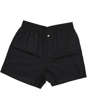 LA ROSE Cotton Buttoned Shorts - Black