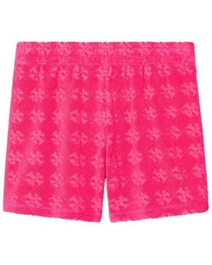 Tory Burch Fuchsia Logo Cotton Shorts - Pink