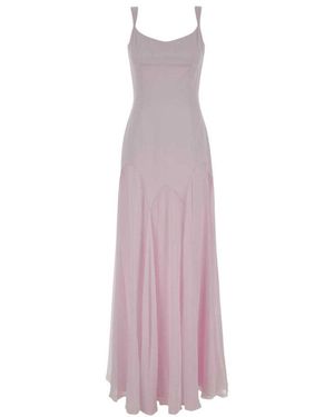 McQueen Solid Scoop Neck Maxi Dress - Purple