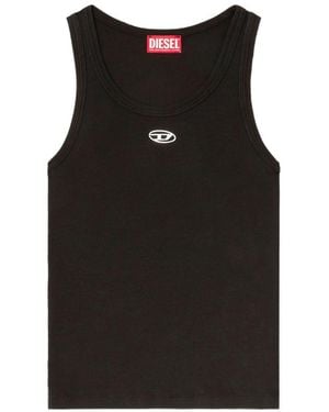 DIESEL Logo Round Neck Top - Black