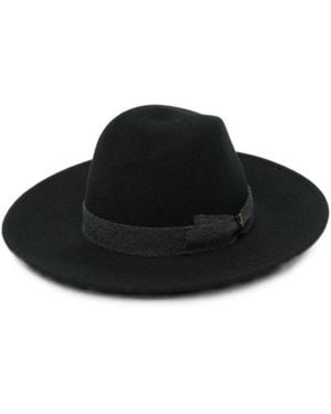 Borsalino Deva Solid Fedora Hat - Black
