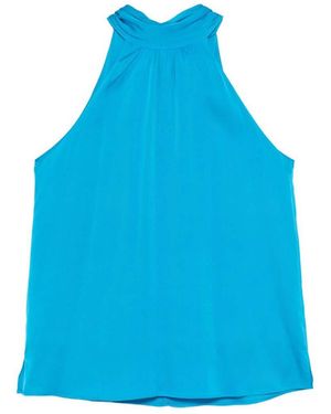 Silk95five Halter Neck Top - Blue