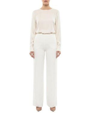 Valentino Off Straight Flat Front Trousers - White