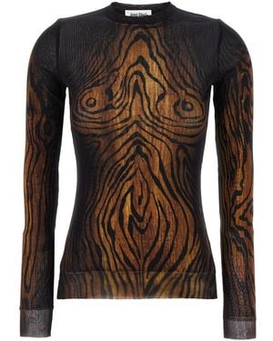 Jean Paul Gaultier 'Wood' Top - Brown