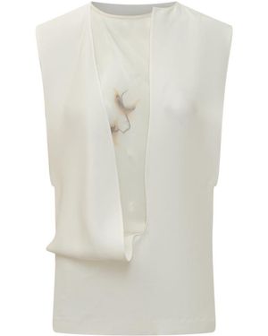 Sportmax Solid Round Neck Top - White