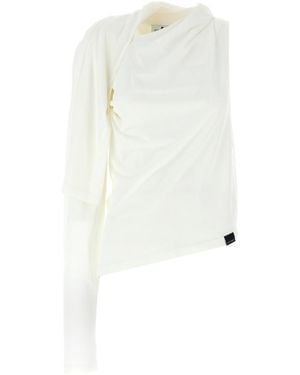 Courreges Asymmetric T-Shirt - White