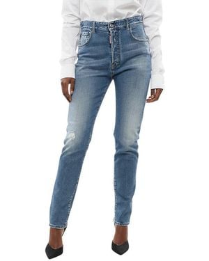 DSquared² Straight High Rise Jeans - Blue