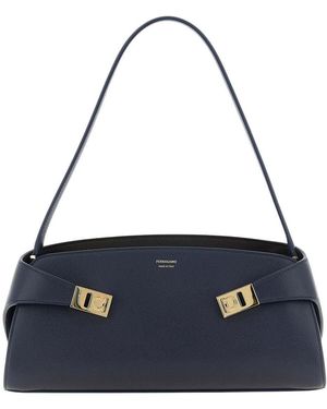 Ferragamo Hug East-West Large Shoulder Bag - Blue