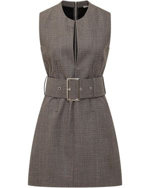 Stella McCartney Checks Round Neck Mini Dress - Grey