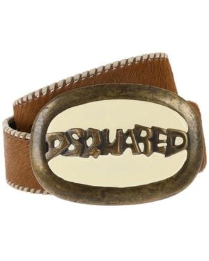 DSquared² Logo Casual Belt - Natural