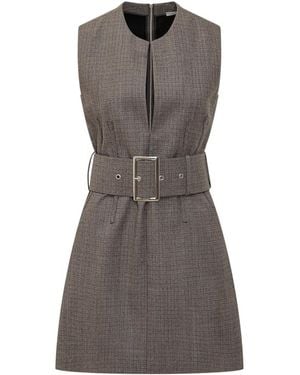 Stella McCartney Checks Round Neck Mini Dress - Gray