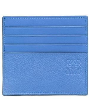 Loewe Grained Leather Card Holder - Blue