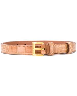 Prada Embossed Buckle Belt - Natural