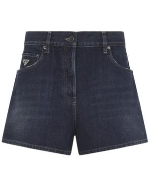 Prada Solid Shorts - Blue