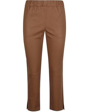 Enes Leather Pants - Brown