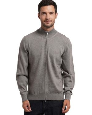 BOSS Zip-Up Cardigan - Grey