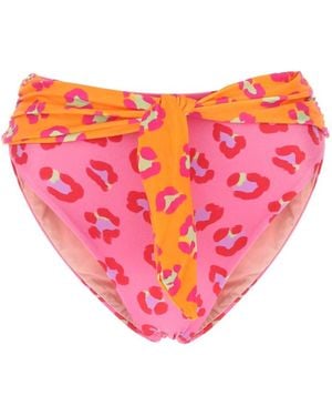 FARM Rio Animal Print Stretch Bikini Bottoms - Pink